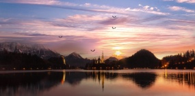 黄昏风景晚霞flash动画